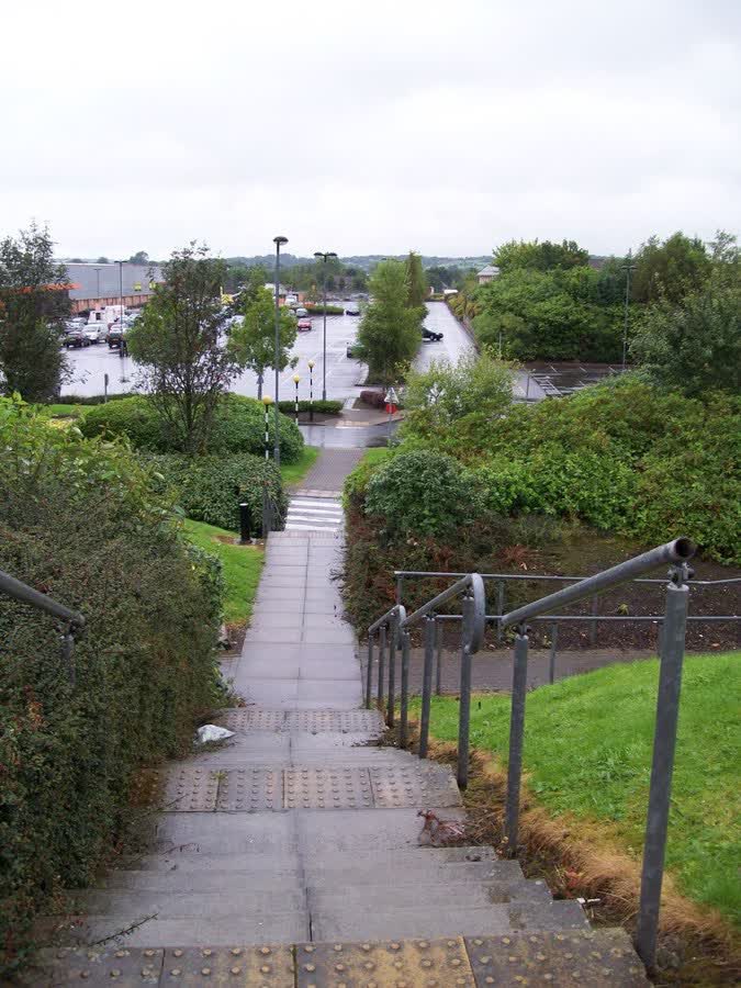 B&Q Car Park from stairs to Whittle Road, close to the Aldi on Whittle Road, Stoke-On-Trent