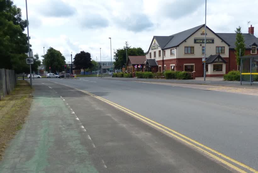 Stanley Matthews Way in Hem Heath, close to the Aldi on Stanley Matthews Way, Trentham