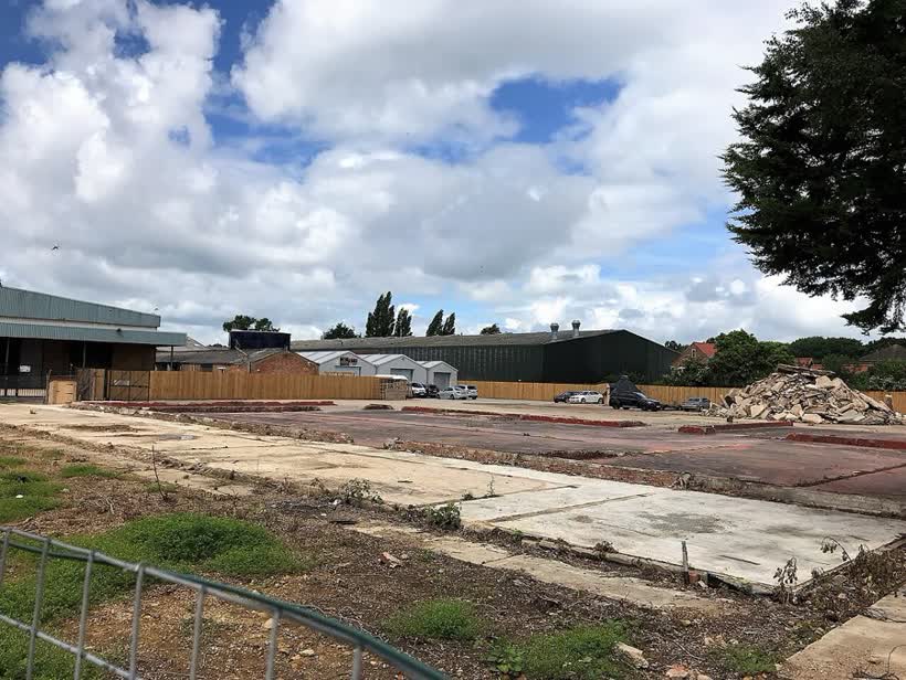 Brownfield site awaiting redevelopment off Sandyland, Wisbech, close to the Aldi on Sandyland, Wisbech