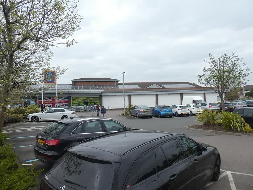 Aldi supermarket and car park, near Royal Derby Hospital, close to the Aldi on Southmead Way, Derby