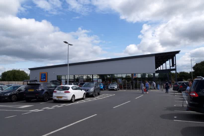 Aldi supermarket on the outskirts of Newport, close to the Aldi on Audley Avenue, Newport