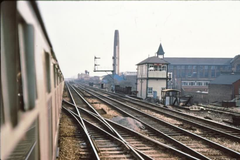 Bell Lane signalbox, Leicester 1979 Situated 52 chains north of Leicester station, Bell Lane controlled the access to Needham Street yard. The signalbox was swept away by the Leicester area resignalling scheme., close to the Aldi on Saint Georges Way, Leicester