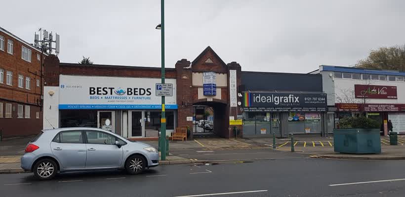 Businesses on Warwick Road, Acock's Green, close to the Aldi on Warwick Road, Birmingham