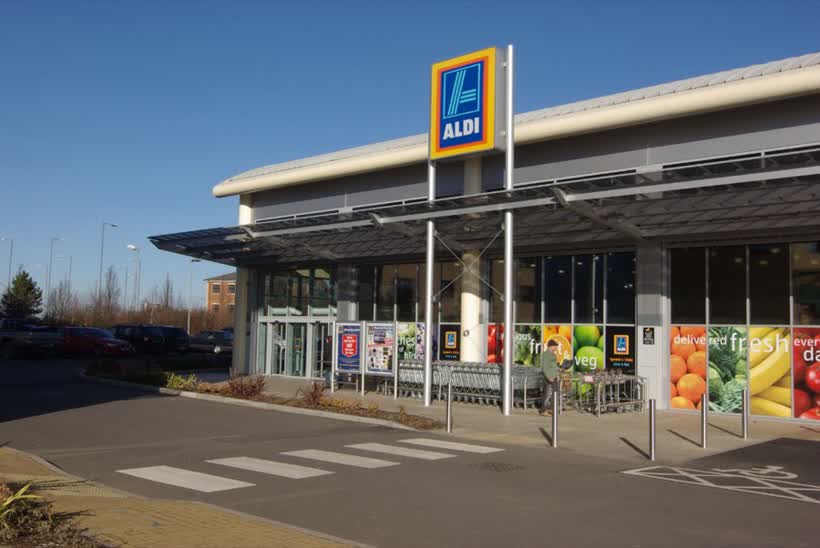Aldi, Central Park The Central Park development to the north of Brownsover includes a local shopping centre - the largest of the shops is this Aldi store., close to the Aldi on Central Park Drive, Rugby