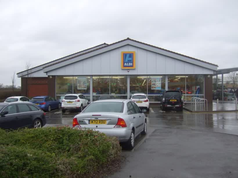 Aldi supermarket on Watling Street (A5), close to the Aldi on Watling Street, Hinckley