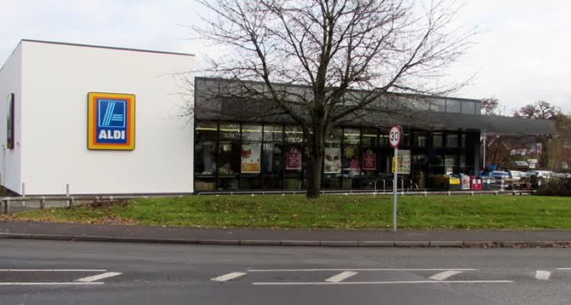 Aldi supermarket, Bromsgrove, close to the Aldi on Sherwood Road, Bromsgrove