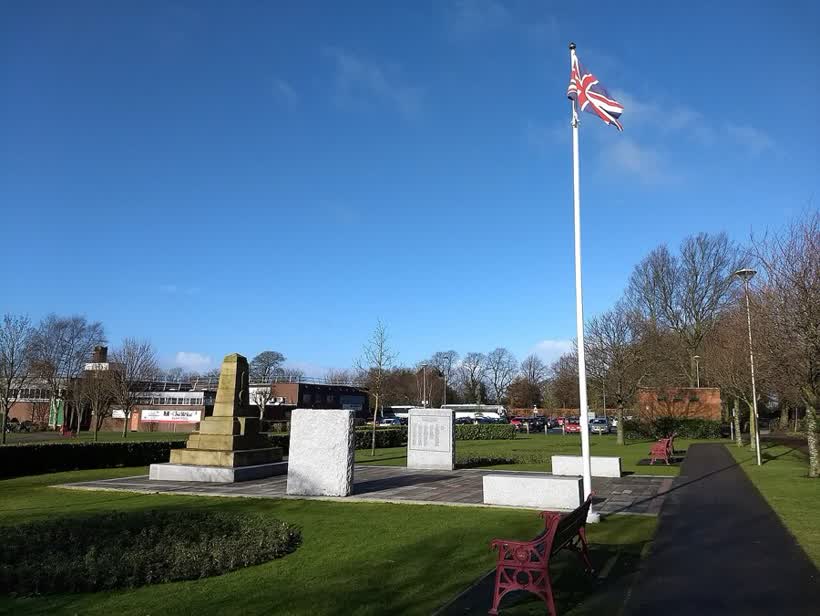 Ormskirk War Memorial in Coronation Park, close to the Aldi on Park Road, Lancashire