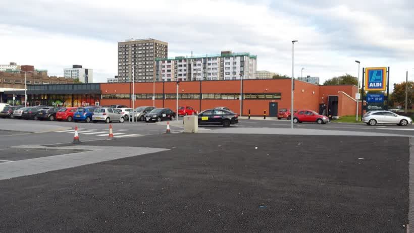 ALDI, Salford, close to the Aldi on Heywood Way, Salford