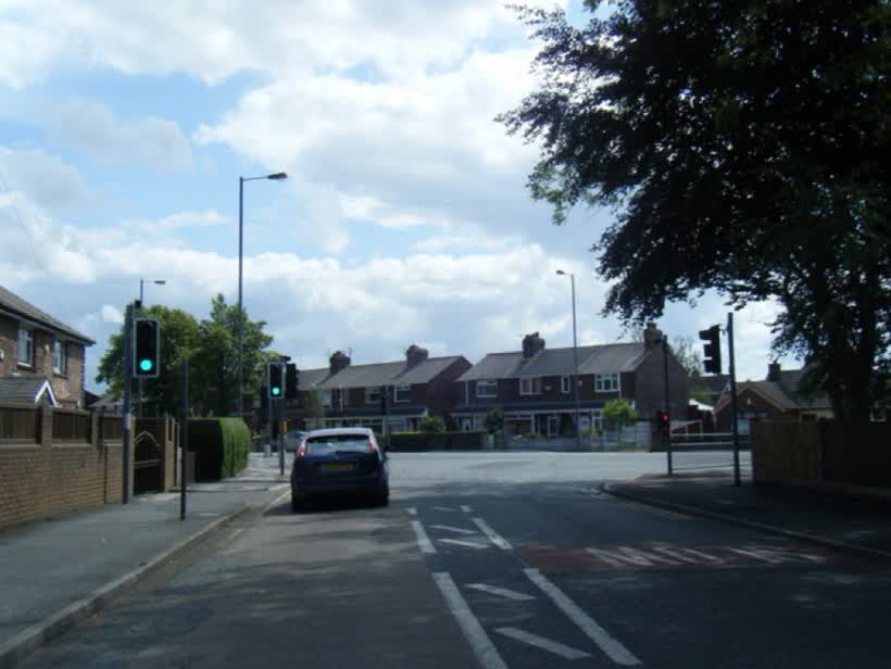 Leach Lane/Clock Face Road junction, close to the Aldi on Clock Face Road, Clockface