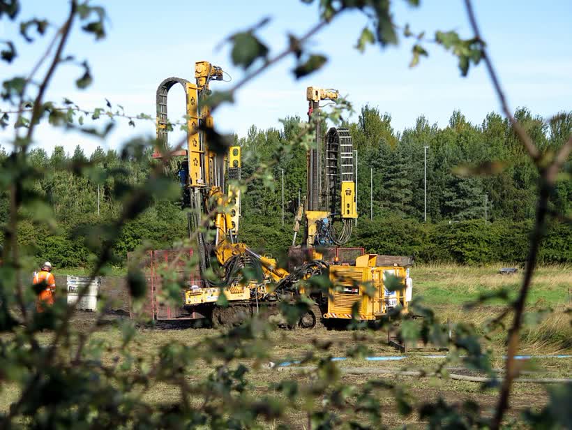 Engineering works on site of new Tyne View Retail Park, close to the Aldi on Prudhoe Retail Park, Prudhoe