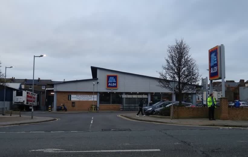 Aldi Supermarket, Scarborough, close to the Aldi on Northway, Scarborough
