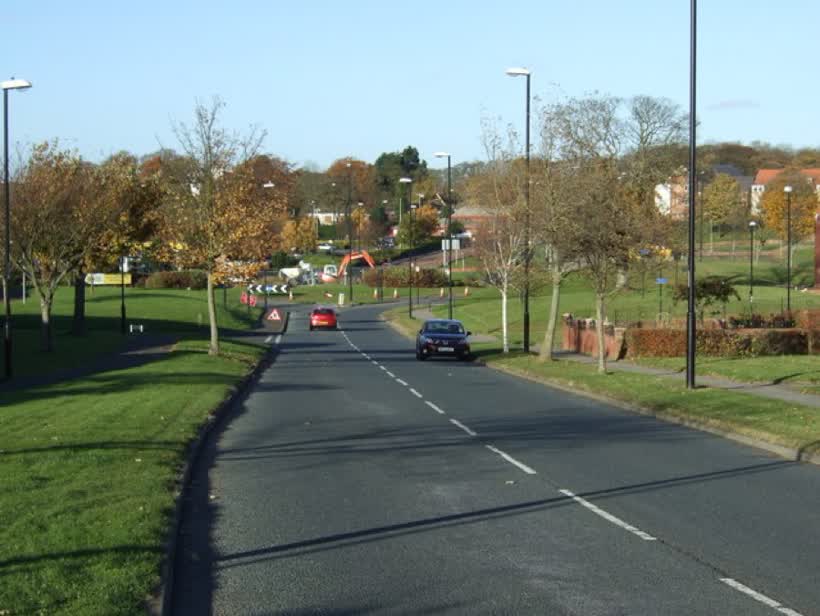 Heading north on Hall Farm Road, close to the Aldi on Knollside Close, Sunderland