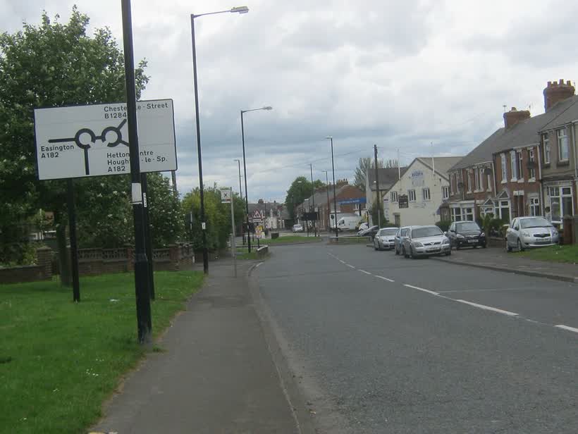Colliery Lane in Hetton-le-Hole approaching the junction with Four Lane Ends, close to the Aldi on Colliery Lane, Hetton Le Hole