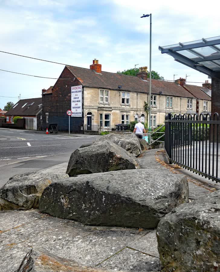 Rocks outside Aldi, close to the Aldi on Bradley Road, Trowbridge