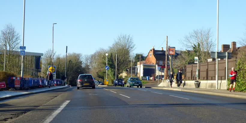 A4 Bath Road leaving Reading, close to the Aldi on Bath Road, Reading
