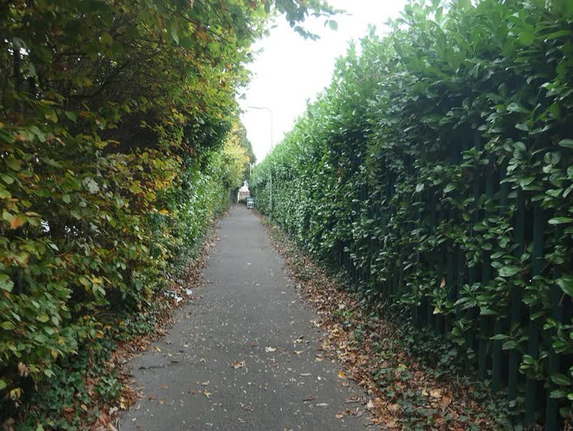 Public footpath linking Chestnut Avenue and Suffolk Drive, close to the Aldi on Chestnut Avenue, Eastleigh