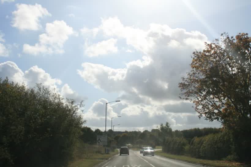 Approaching Highworth From the north on the A361., close to the Aldi on Lechdale Road, Swindon