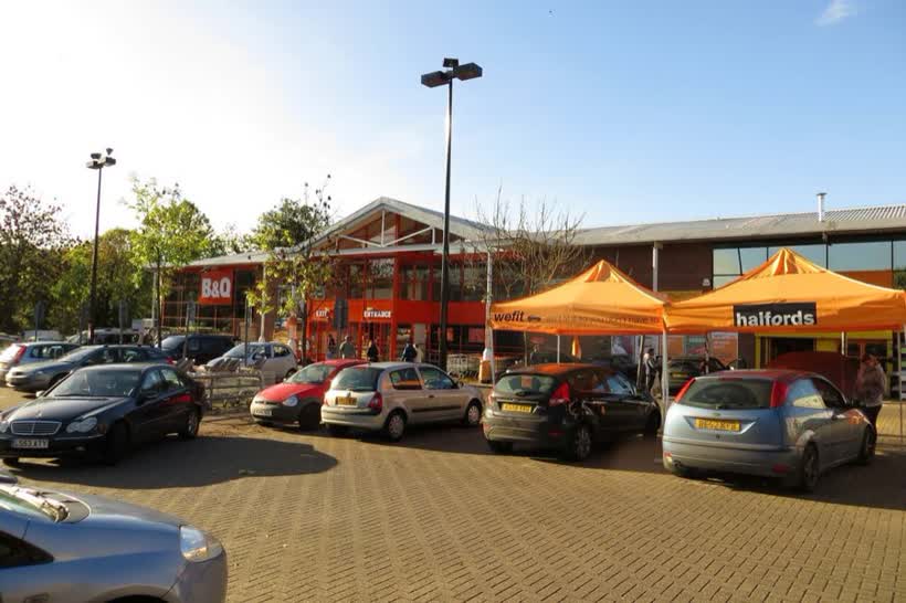 B & Q store in High Wycombe, close to the Aldi on Tannery Road, High Wycombe