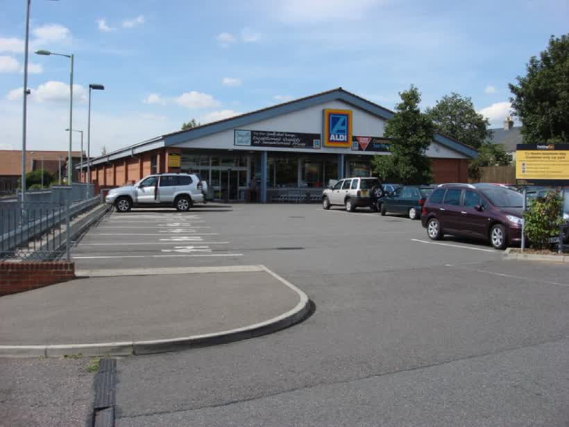 Aldi Supermarket, Sudbury, close to the Aldi on Girling Street, Sudbury