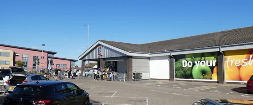 Aldi supermarket by Dereham Road, Norwich, close to the Aldi on Larkman Lane, Norwich
