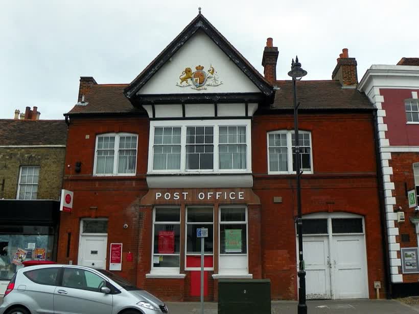 Post Office, 72 High Street, Hoddesdon, Hertfordshire (not listed). On 4 May 2015, after a walk in the Hoddesdon area, I walked up and down the high street to photograph the buildings there. Many of the buildings are listed or of some interest. Please check out the other photos <a href="https://www.flickr.com/photos/anemoneprojectors/albums/72157658484222902">here</a>, or to see my collections, go <a href="https://www.flickr.com/photos/anemoneprojectors/collections/">here</a>., close to the Aldi on Taverners Way, Hoddesdon