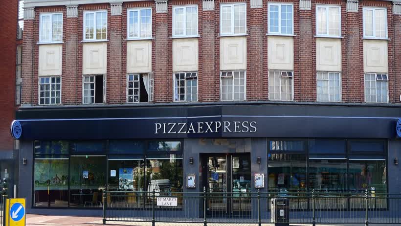 Chain restaurant far out into east London. Address: 131 St Marys Lane. Owner: Gondola Group [Pizza Express] (website)., close to the Aldi on St Mary's Lane, Upminster