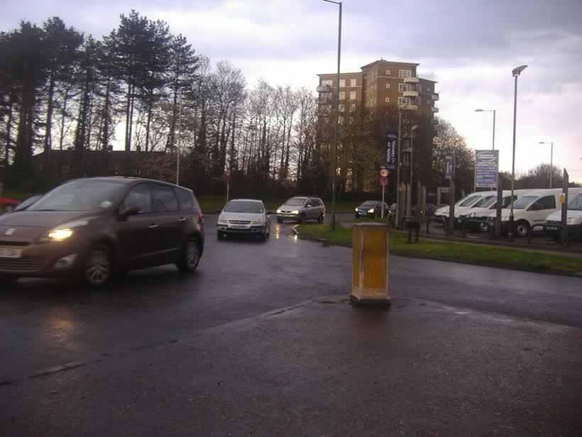 Roundabout on Howard Way and First Avenue, Harlow, close to the Aldi on First Avenue, Harlow