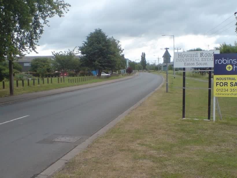 Entrance to Howard Road Industrial Estate, Eaton Socon, close to the Aldi on Howard Road, St Neots