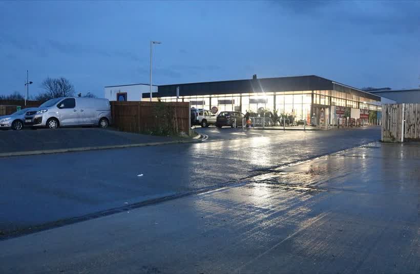 Aldi supermarket, Welwyn Garden City, close to the Aldi on Bessemer Road, Welwyn Garden City