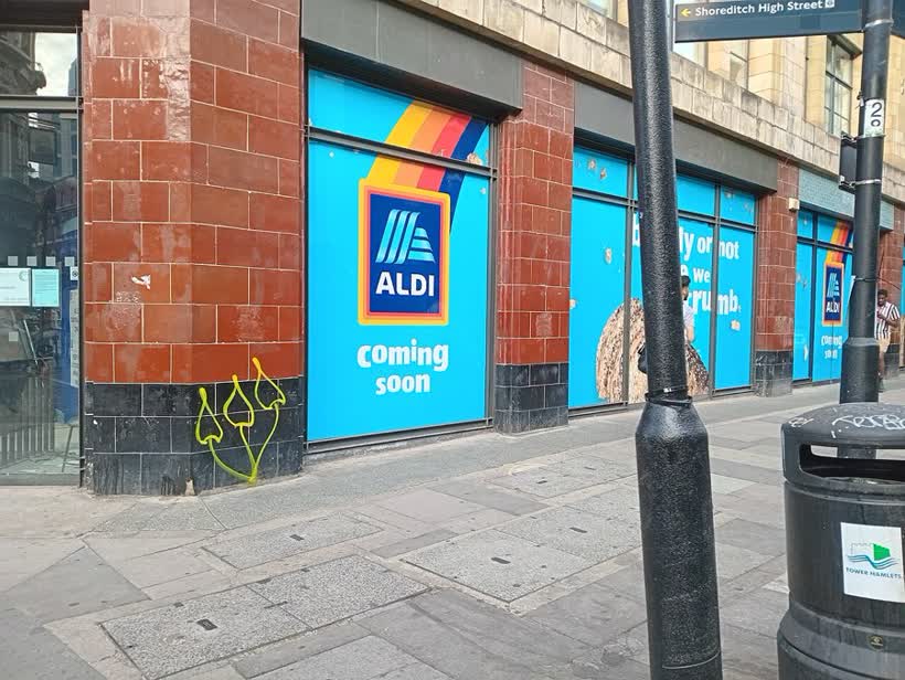 Aldi under construction on Commercial Street, Spitalfields, close to the Aldi on Commercial Street, London