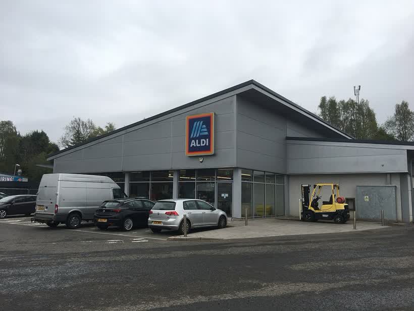 Aldi supermarket, Linlithgow, close to the Aldi on Falkirk Road, Linlithgow