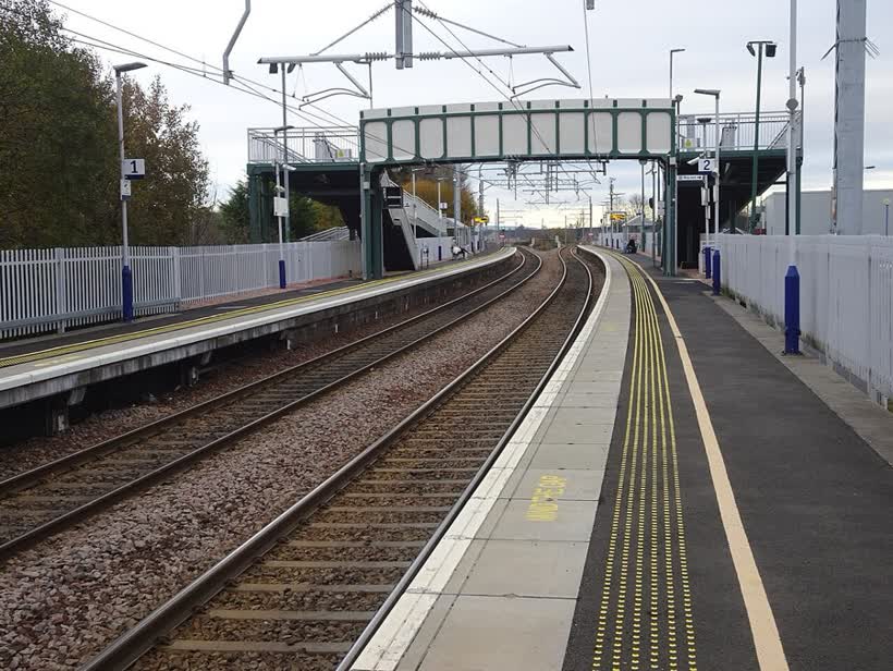 Camelon railway station, Falkirk, Stirlingshire, close to the Aldi on Redbrae Road, Falkirk