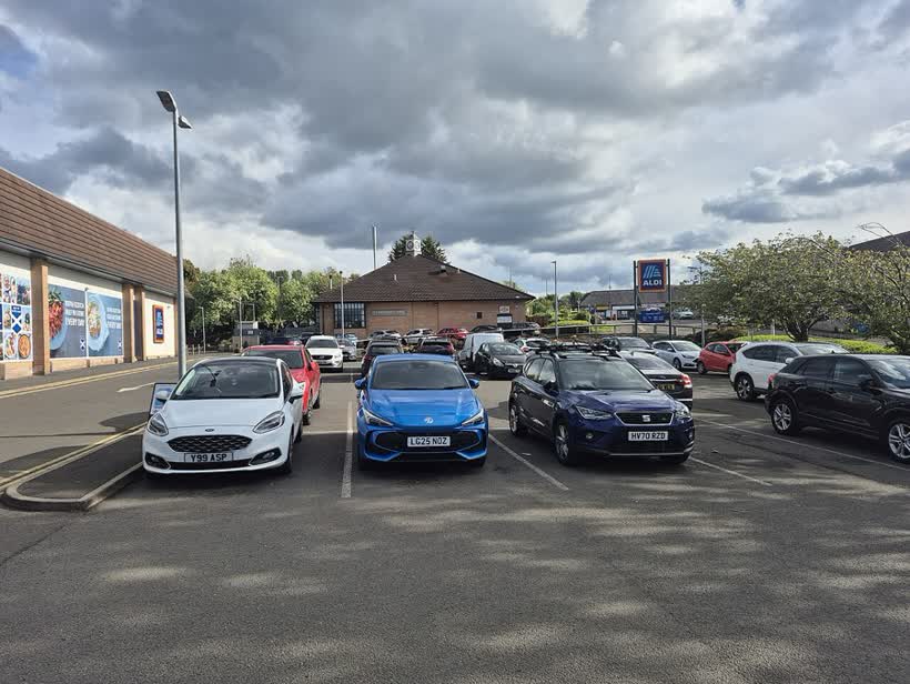 Aldi carpark, Polmont, close to the Aldi on Greenpark Drive, Falkirk