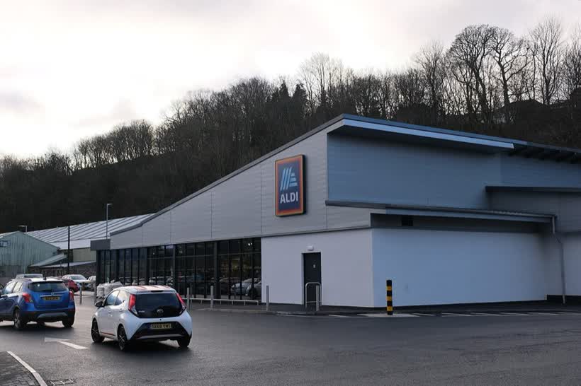 Enlarged Aldi supermarket, Galashiels, close to the Aldi on King Street, Galashiels
