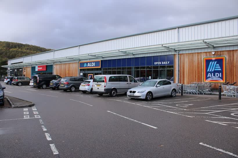 Aldi Spermarket, close to the Aldi on Santa Claus Drive, Aviemore
