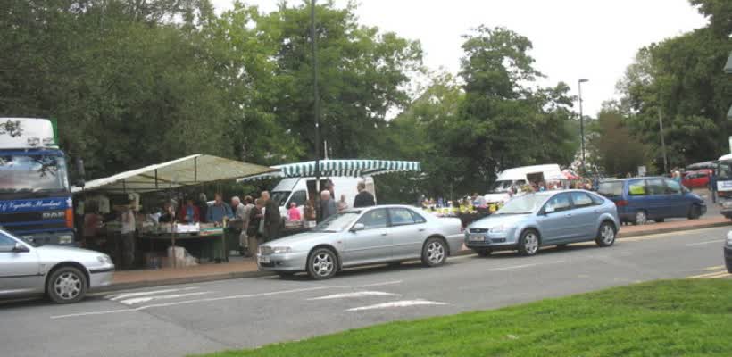 Shoppers at the Saturday Street Market, close to the Aldi on Mill Street, Llangefni