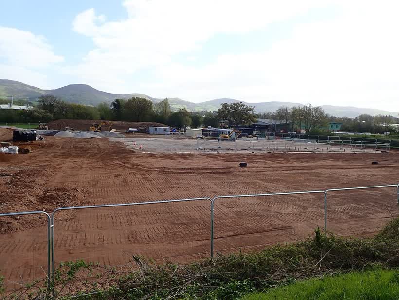 Groundwork preparation for a new Aldi store, close to the Aldi on Cae Canol, Ruthin