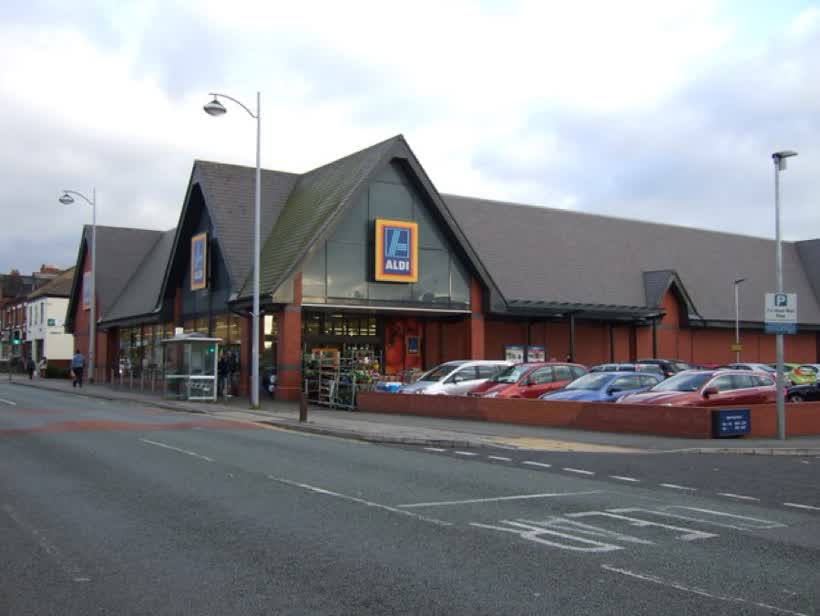 Aldi supermarket, Crewe, close to the Aldi on Nantwich Road, Crewe