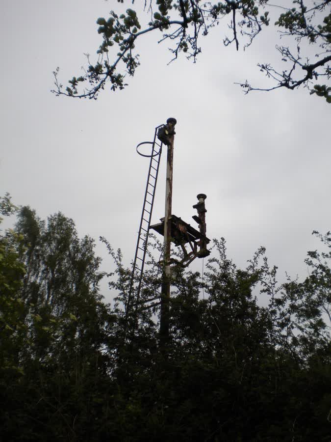 Bracket signal post north of Bidston, close to the Aldi on Bidston Moss, Wallasey