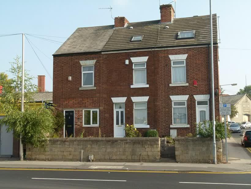 Terraced cottages on Gateford Road, close to the Aldi on Gateford Road, Worksop