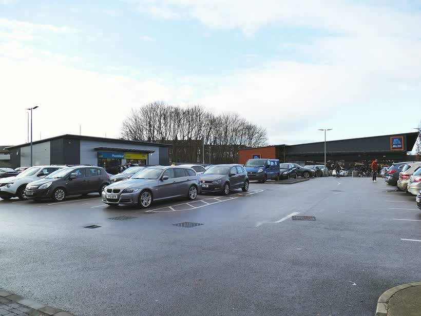Aldi and Poundland, Burton Road, close to the Aldi on Tunstall Road Retail Park, Leeds