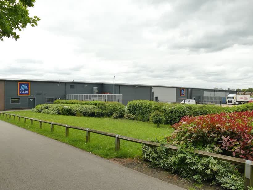 Rear of Aldi, Snow Hill retail park, Wakefield, close to the Aldi on Snow Hill Way, Wakefield