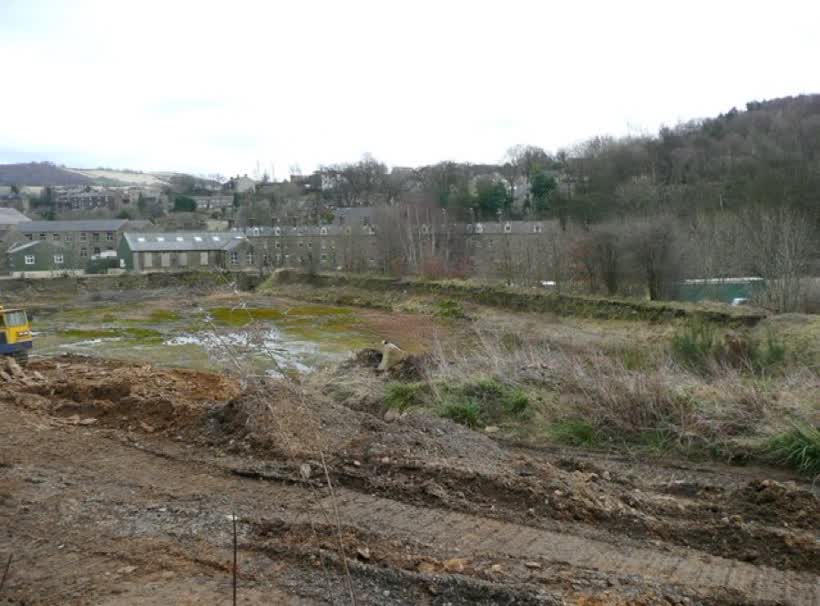 Former millpond, Huddersfield Road, Netherthong This large pond served Thongsbridge Mills, of which a small part remains (in the distance on the left). The site is about to be developed for housing., close to the Aldi on Huddersfield Road, Holmfirth