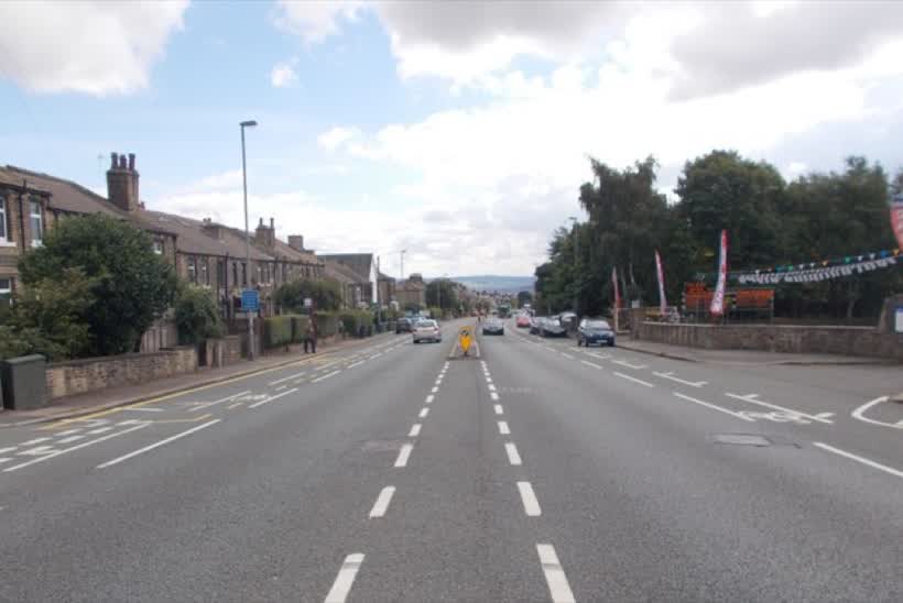 New Hey Road - viewed from Dean Street, close to the Aldi on New Hey Road, Huddersfield