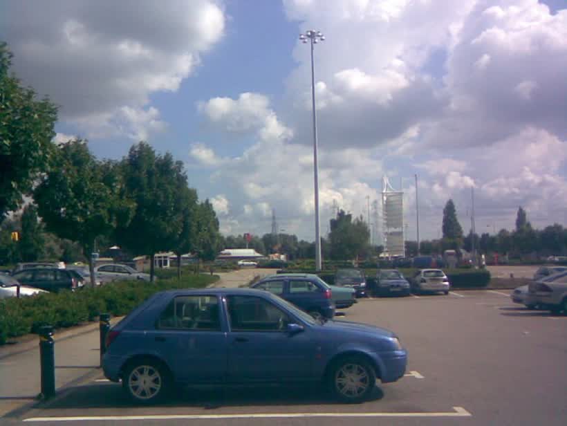 View from the car park outside Argos, close to the Aldi on Claps Gate Lane, London