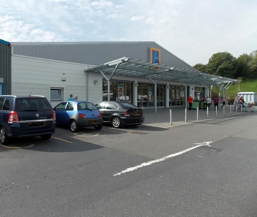 Aldi supermarket in Swansea, close to the Aldi on Carmarthen Road, Swansea