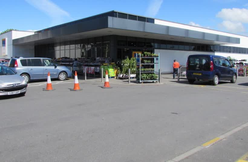 Cardigan Aldi, close to the Aldi on Aberystwyth Road, Cardigan