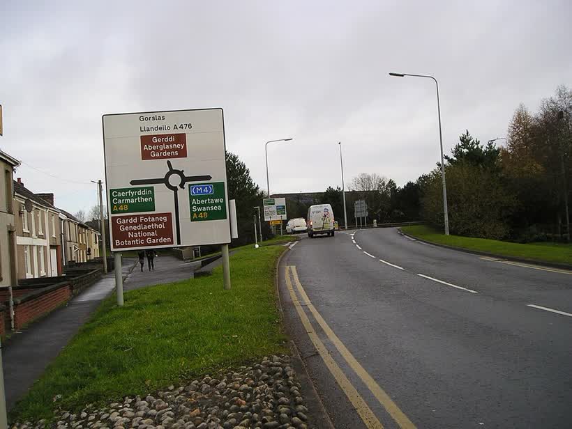 Roundabout approach, close to the Aldi on Heol Nantyreos, Llanelli