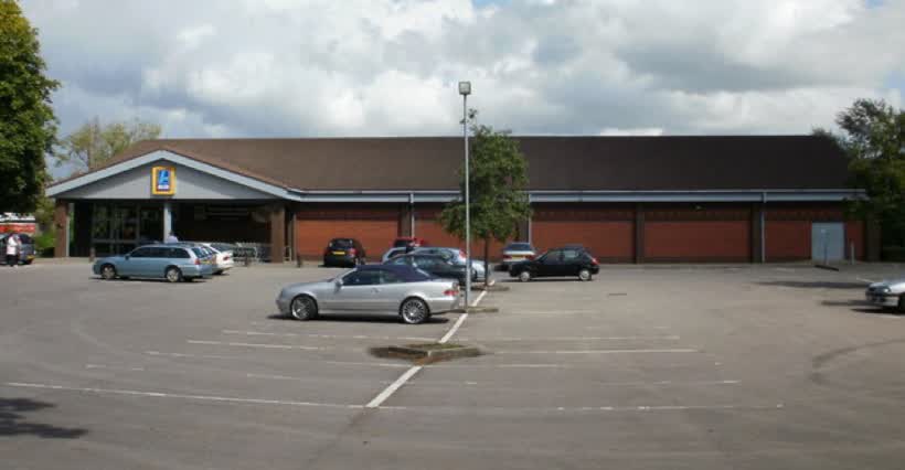 Aldi, Spytty Road, Newport Aldi's Spytty Road store viewed from the far end of their spacious car park., close to the Aldi on Nash Road, Newport
