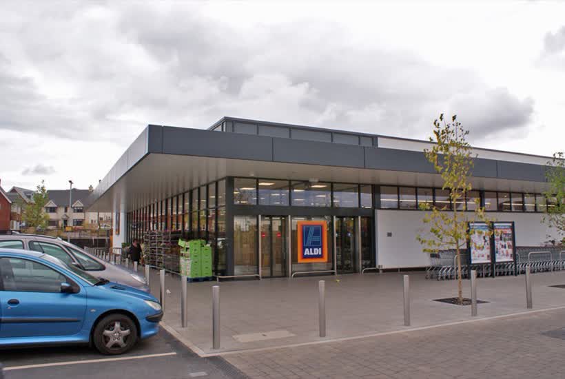 Aldi supermarket, Paignton, close to the Aldi on Brixham Road, Paignton